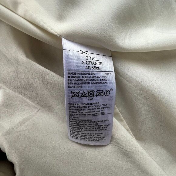 Banana Republic Tan Sateen Blazer Cotton Beige Single Button Short Jacket Sz 2T - Picture 9 of 14